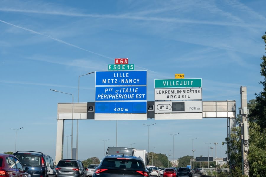 file op de Franse snelweg