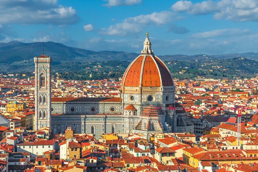 uitzicht op de Duomo, midden in Florence